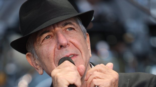 Leonard Cohen on stage during the first big concert at Hanging Rock in 2010.