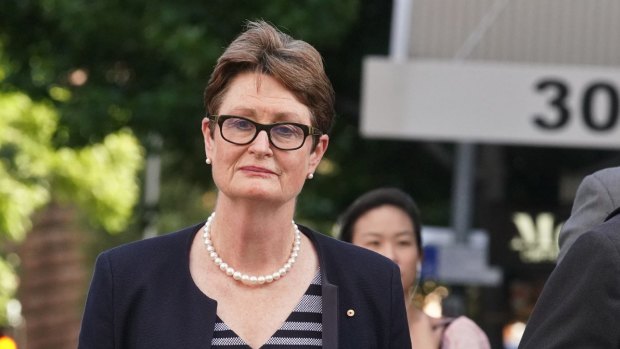 Commonwealth Bank of Australia chairman Catherine Livingstone outside the banking royal commission. 