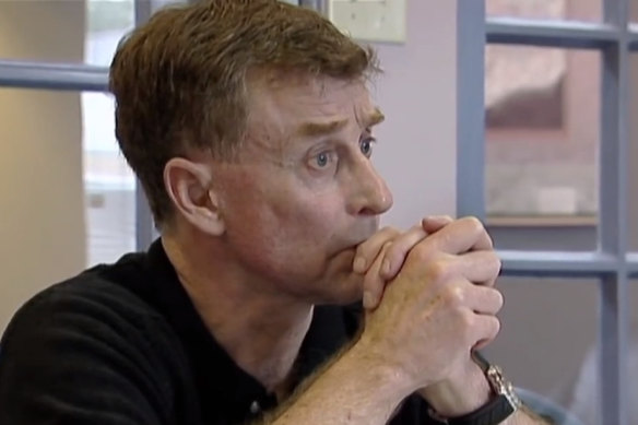 The real Michael Peterson in a scene from the documentary series The Staircase.