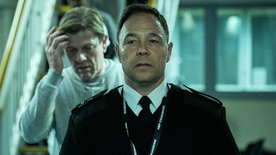 Stephen Graham, front, with co-star Sean Bean in TV show Time. 