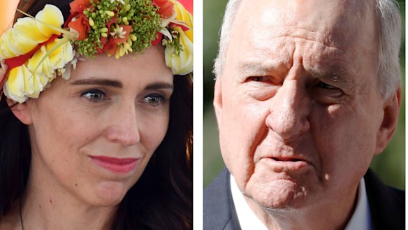 Alan Jones tells Scott Morrison to 'shove a sock down throat' of Jacinda Ardern.  