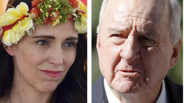 Alan Jones tells Scott Morrison to 'shove a sock down throat' of Jacinda Ardern.  