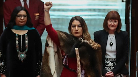 Senator Lidia Thorpe at her swearing-in ceremony to the Senate in October, 2020.