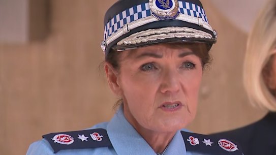 NSW Police Commissioner Karen Webb and police minister Yasmin Catley.