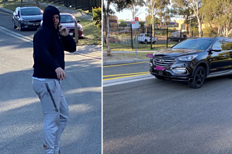 Police are looking for this man, and the driver of the black Hyundai, to assist them with their inquiries.