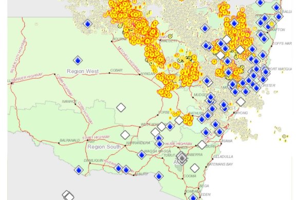 Lightning strikes scattered across northern NSW amid patchy rainfall over the weekend. 