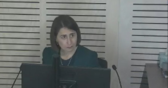 Gladys Berejiklian gives evidence during an ICAC inquiry into her former boyfriend Daryl Maguire last year.