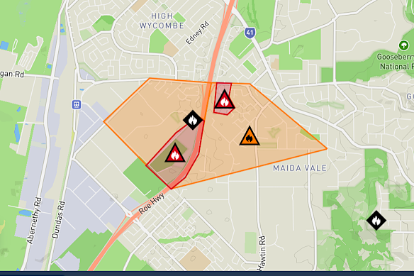 The fire is out of control and threatens lives and homes.