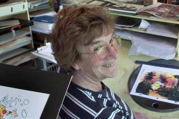 Illustrator Anne Jolliffe pictured in her studio. 