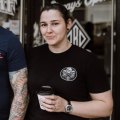 Carl and Nicola Fricker are husband-and-wife owners of Death Before Decaf, a 24-hour cafe in New Farm.