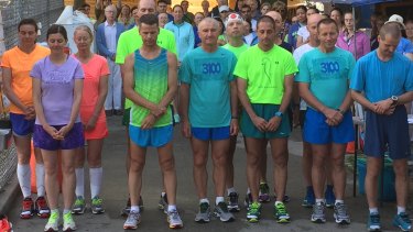 A long run ahead: the start of the 3100 which takes competitors almost 5,000 kilometres around a New York block. 