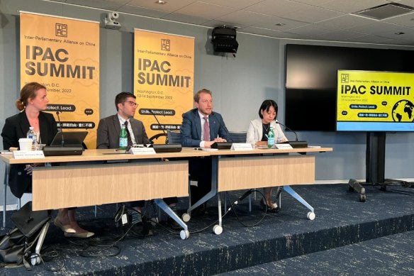 MP James Paterson speaking at the Inter-Parliamentary Alliance on China meeting in Washington.