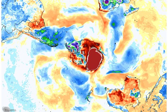 One weather station in Antarctica on Friday recorded temperatures about 40 degrees warmer than average.