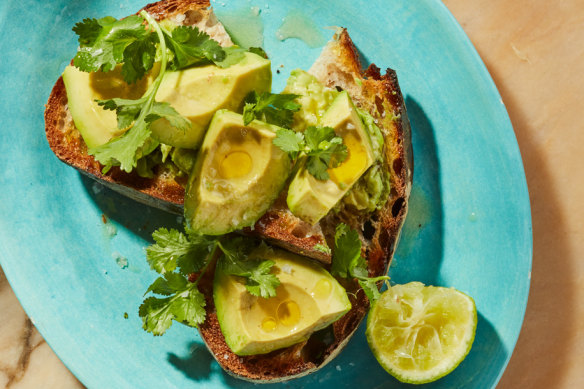 Bill Granger’s famous avocado on toast.