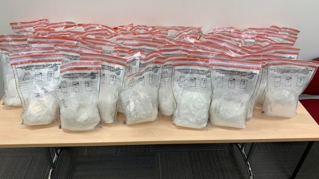 The 59 kilograms of drugs seized by police.