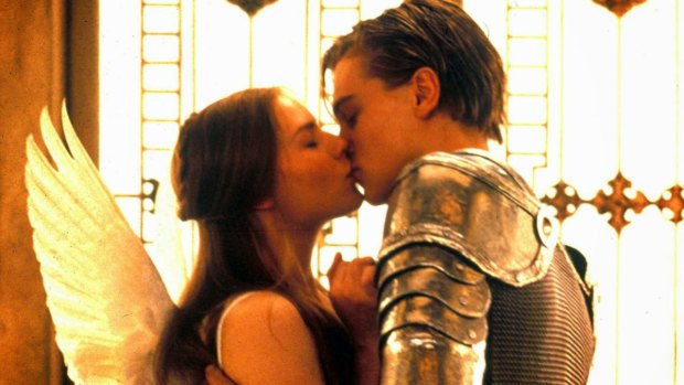 Clare Danes and Leonardo DiCaprio in a scene from Baz Luhrmann's Romeo + Juliet.