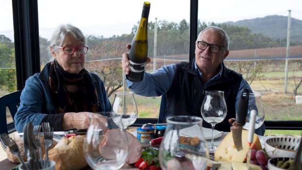 Duke's Vineyard owners Duke Ranson and wife Hilde on their 160-acre farm in the Porongurups.