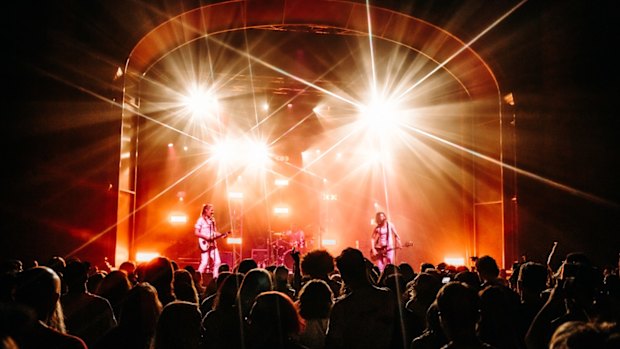 Brisbane band Bugs performing at the Princess Theatre.