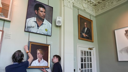 A portrait of Australian cricket legend Belinda Clark, by Melbourne artist Andrew Greensmith, is unveiled in the Long Room at Lord's, alongside paintings by Sachin Tendulkar and Sir Donald Bradman. 