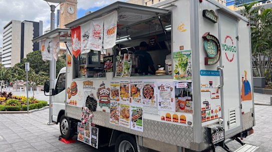 Yomigo Food Truck, set up in the Albert Street Shared Zone, Brisbane.