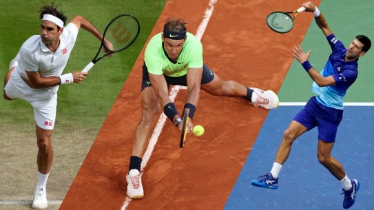 Roger Federer, Rafael Nadal, Novak Djokovic.