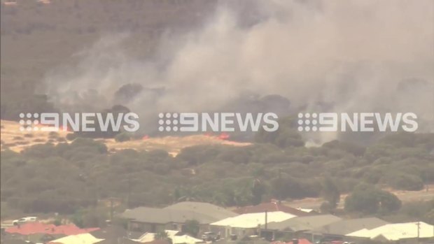 A fire burning in Kenwick, in Perth’s east, on Thursday, December 11. Picture: 9News Perth