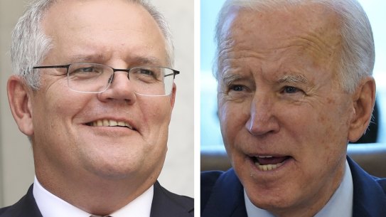 Scott Morrison and Joe Biden could meet in person in April.