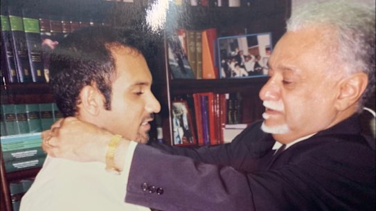 Ramkarpal Singh, left, photographed with his father Karpal Singh, who died in a car crash in 2014.