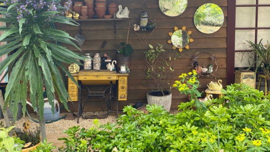 Kylie Blake uses pieces she’s found to fit seamlessly into her garden.
