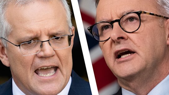 Squaring off: Scott Morrison and Anthony Albanese.