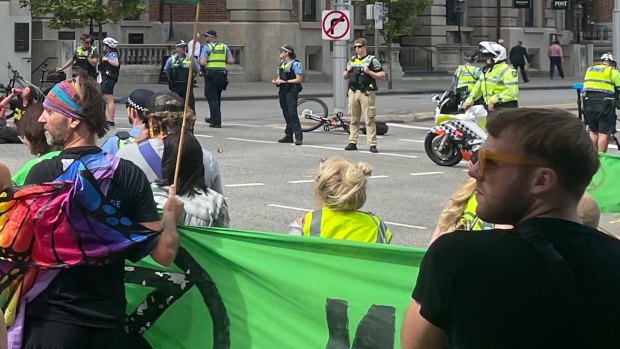Arrests as Extinction Rebellion protesters lie down on Perth CBD roads