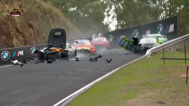 Maro Engel wins chaotic race after kangaroo collision and fiery crashes