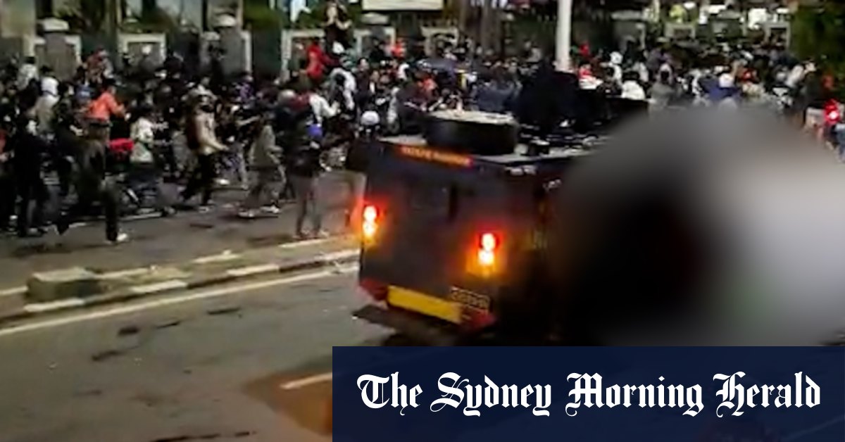 Police chief apologises after riot vehicle crushes man during Jakarta protest