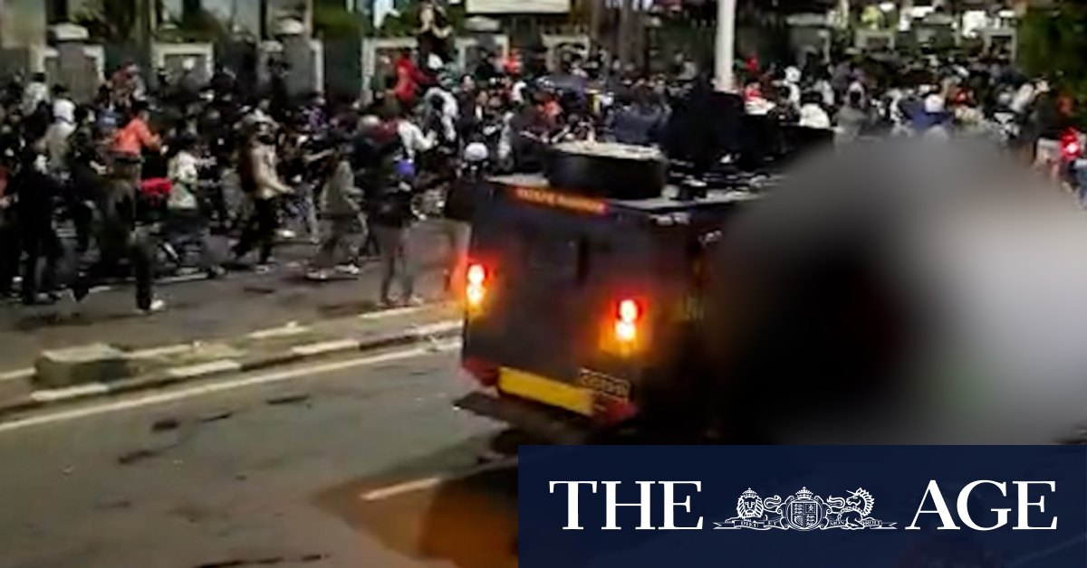 Police chief apologises after riot vehicle crushes man during Jakarta protest