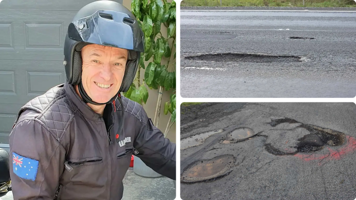 Potholes Victoria: ‘If I get hurt, I won’t recover’: Motorcycle rider ...