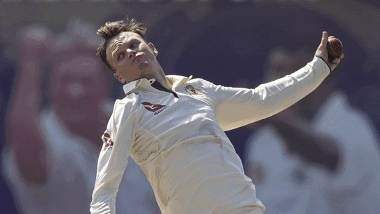 Matthew Kuhnemann bowling in Sri Lanka.