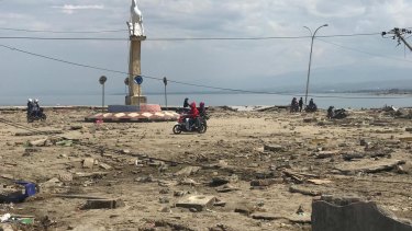 The Talise beachfront in Palu, four days after a tsunami hit.