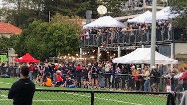 Police were called to Eastern Suburbs Rugby Club on Saturday afternoon amid social distancing concerns.