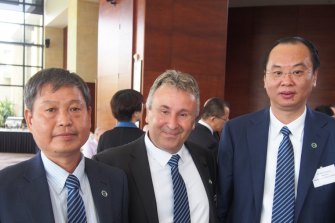 Brighsun executives, from left: Director Kejun "Kevin" Huang, former CEO Allan Saylav and Chinese co-director Zhang Genjiang.