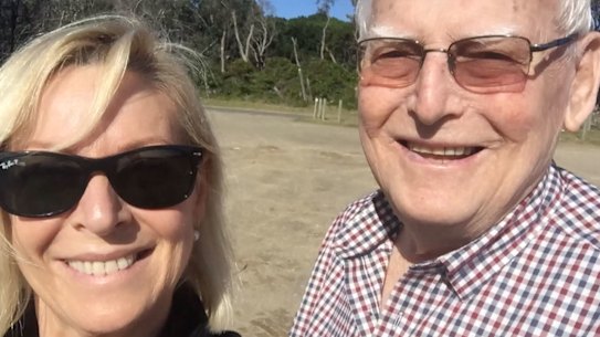 Liz Hayes with her father Bryan Ryan, a proud and trusting rural man who spent his entire 88-years living on the NSW mid-north coast.