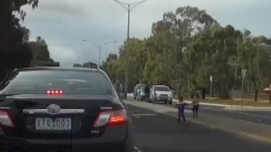 The two children ran out onto Ballan Road in Werribee. 