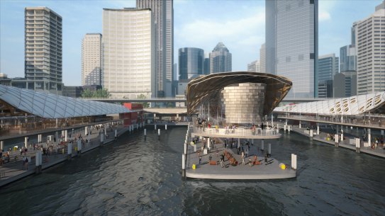 Early concept designs of the $200 million redevelopment of the ferry wharves at Circular Quay