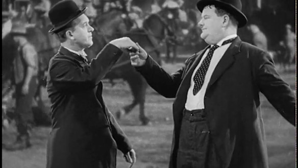 Stan Laurel (left) and Oliver Hardy: most comedy would not be funny without a serious element. 