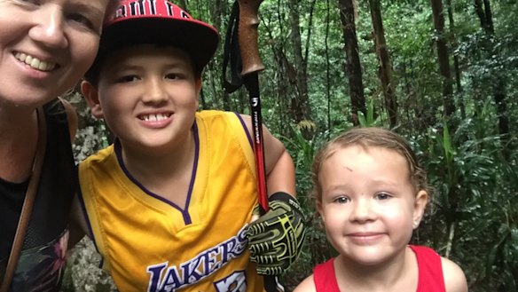 Melissa Hanning with her two children.