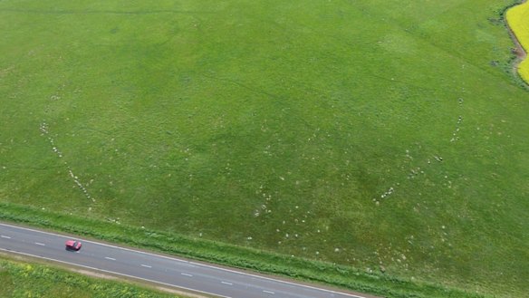 The Kuyang Stone Arrangement, captured from above by a drone.