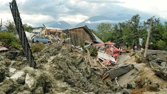 A house destroyed in Palu.