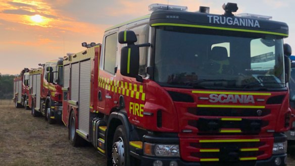 The Truganina fire truck at Orbost.