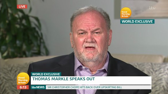 Thomas Markle speaks in a previous UK breakfast television appearance.