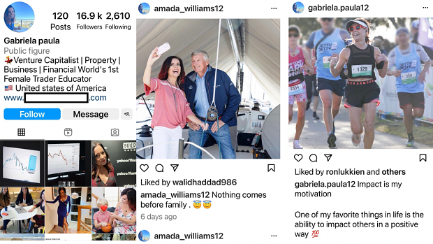 Fake Instagram accounts pretending to be Nicole Pedersen-McKinnon.