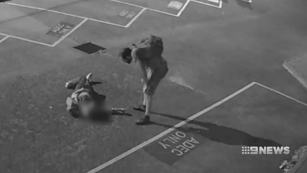 A photo taken from security footage of the victim in the car park.
